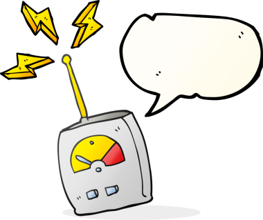 Bir insan tarafından çizilmiş serbest konuşma balonu karikatür bilim ekipmanı