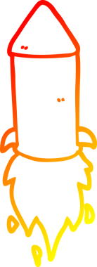 Bir insan tarafından çizilen çizgi roketin sıcak gradyan çizgisi