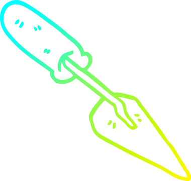 Bir insan tarafından çizilmiş bir karikatür malanın soğuk gradyan çizimi