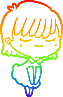 gökkuşağı gradyan çizimi bir insan tarafından çizilmiş bir karikatür kadın