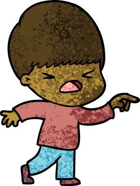 Çizgi film bir insan tarafından çizilmiş stresli adam