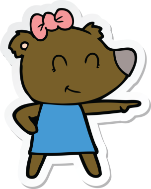 Bir insan tarafından çizilmiş dişi ayı karikatürü.