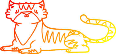 Bir insan tarafından çizilmiş çizgi film kaplanı çizimi.