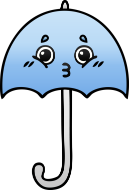 Bir insan tarafından çizilmiş gölgelenmiş şemsiye karikatürü