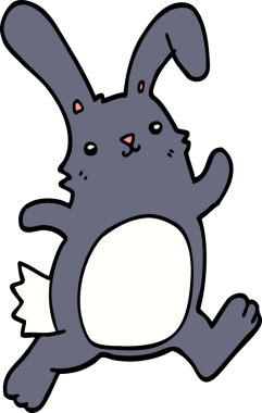 Bir insan tarafından çizilmiş çizgi film tavşanı