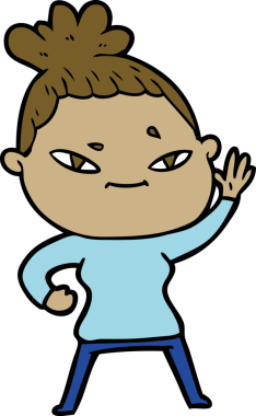 Bir insan tarafından çizilmiş karikatür kadın.