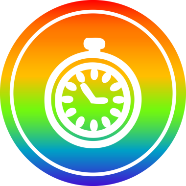 Bir insan tarafından çizilmiş gökkuşağı gradyanı olan dairesel simgeyi izlemeyi bırak