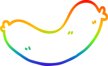 gökkuşağı gradyan çizgi çizimi bir insan tarafından çizilmiş sosisler