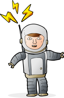 Bir insan tarafından çizilmiş bir uzay adamı.