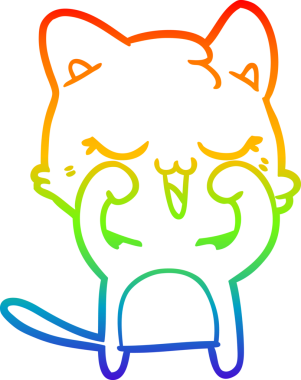 gökkuşağı gradyanı çizimi bir insan tarafından çizilmiş çizgi film kedisi