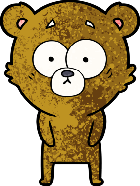 Bir insan tarafından çizilmiş bir çizgi film karakteri.