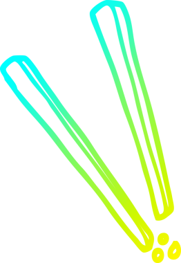 Bir insan tarafından çizilmiş ahşap çubukların soğuk gradyan çizgisi.