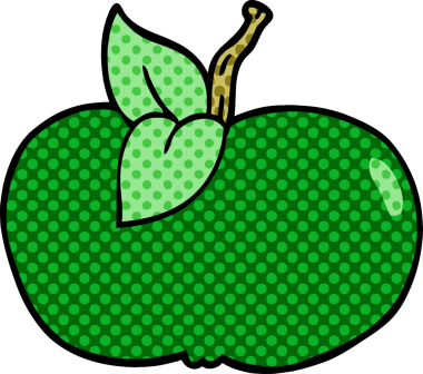 Bir insan tarafından çizilmiş sulu elma karalaması