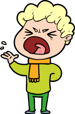 Bir insan tarafından çizilmiş öfkeli bir adam.