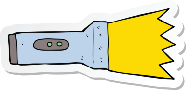 Bir insan tarafından çizilmiş bir çizgi film fenerinin çıkartması.