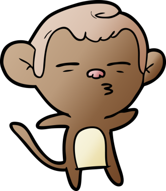 bir insan tarafından çizilmiş şüpheli maymun çizgi filmi