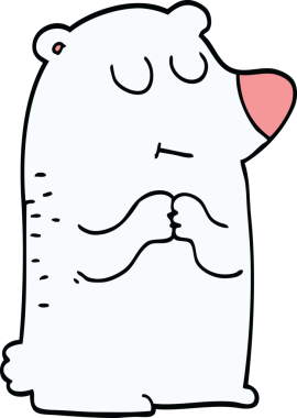 Bir insan tarafından çizilmiş kutup ayısı karalaması.