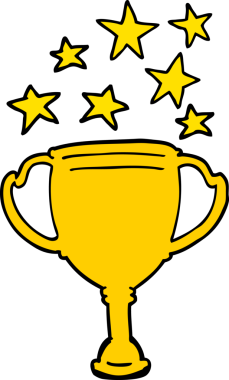 Bir insan tarafından çizilmiş spor kupası.