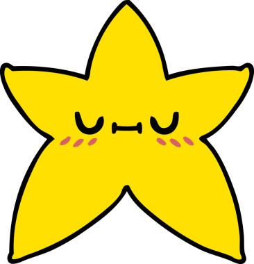 Bir insan tarafından çizilmiş barışçıl bir yıldızın karikatürü.