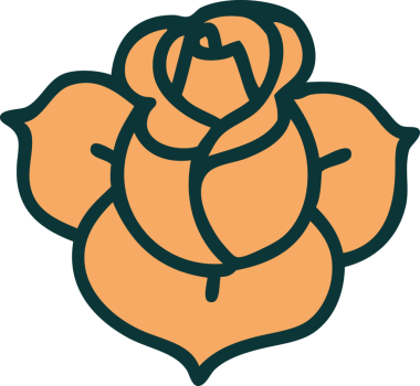 Bir insan tarafından çizilmiş bir çiçeğin ikonik dövme şekli