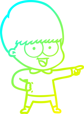 Bir insan tarafından çizilmiş mutlu çizgi film çocuğu çizimi.