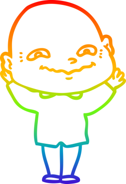 Gökkuşağı gradyan çizimi bir insan tarafından çizilmiş ürkütücü bir çizgi.