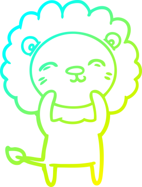 Bir insan tarafından çizilmiş karikatür aslanı çizimi.