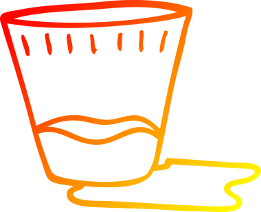 Bir insan tarafından çizilen karikatür espresso 'nun sıcak gradyan çizimi