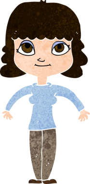 Bir insan tarafından çizilmiş omuz silken çizgi filmdeki kadın.