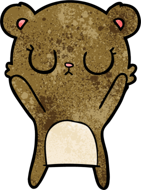 Bir insan tarafından çizilmiş barışçıl ayı yavrusu.