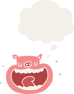 Düşünce baloncuğu insan tarafından çizilmiş iğrenç bir çizgi film.