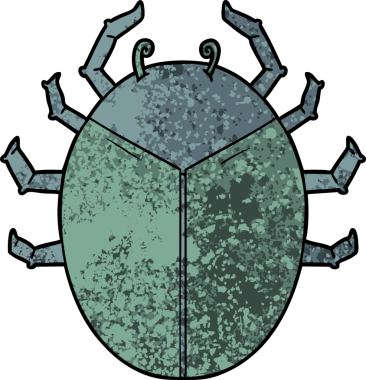 Bir insan tarafından çizilmiş dev böcek çizgi filmi.