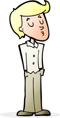 Bir insan tarafından çizilmiş sakin adam çizgi filmi.