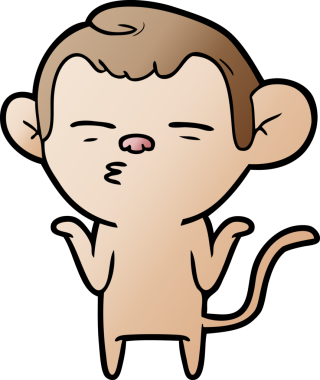 bir insan tarafından çizilmiş şüpheli maymun çizgi filmi