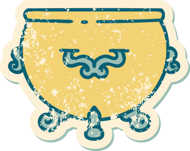 Bir insan tarafından çizilmiş bir kazanın sembolik dövmeli görüntüsü