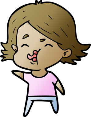 Bir insan tarafından çizilen karikatür kızı.