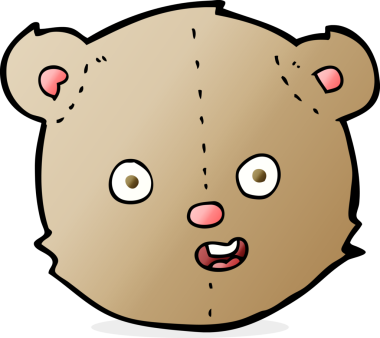 Bir insan tarafından çizilmiş oyuncak ayı kafası.