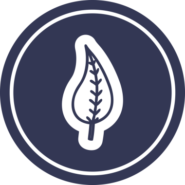 Bir insan tarafından çizilmiş doğal yaprak dairesel simgesi