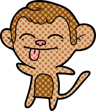 Bir insan tarafından çizilmiş komik çizgi maymun.