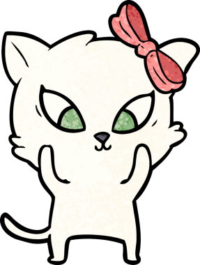 Bir insan tarafından çizilmiş çizgi film kedisi.