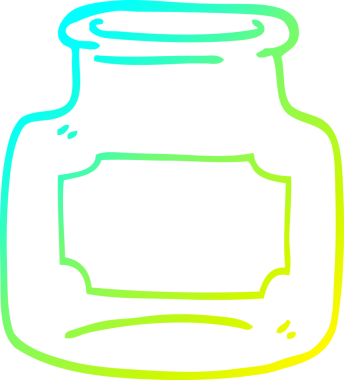 Bir insan tarafından çizilmiş cam kavanozun soğuk gradyan çizgisi.