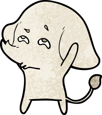 Bir insan tarafından çizilmiş karikatür fili