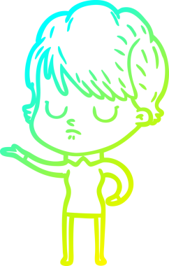 Bir insan tarafından çizilmiş bir karikatür kadın çizimi.