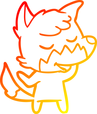 Bir insan tarafından çizilmiş dost canlısı bir tilkinin sıcak çizgi çizimi