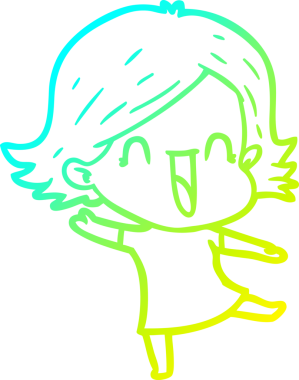 Bir insan tarafından çizilmiş gülen bir karikatür çizimi.