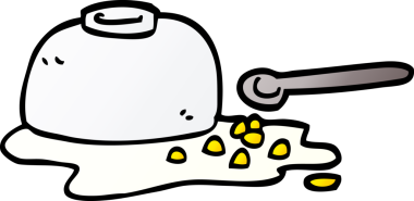 Çizgi film karalamaları bir insan tarafından çizilmiş mısır gevreği kasesi.