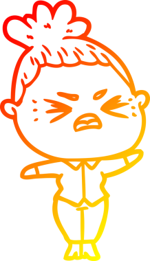 Bir insan tarafından çizilmiş kızgın bir karikatür çizimi.