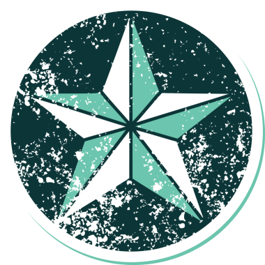 Bir insan tarafından çizilmiş bir yıldızın sembolik dövmeli görüntüsü