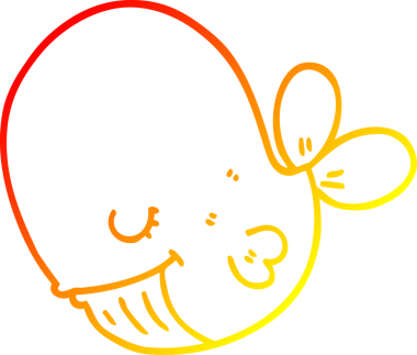 Bir insan tarafından çizilmiş karikatür balinası çizimi