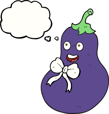 Bir insan tarafından çizilmiş serbest çizim balon patlıcan.